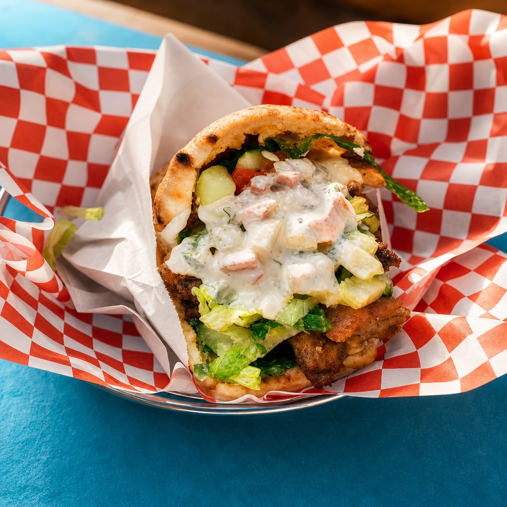 Chicken Gyros in Pita.