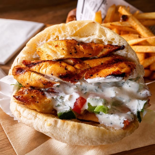 Chicken Kabab in pita.