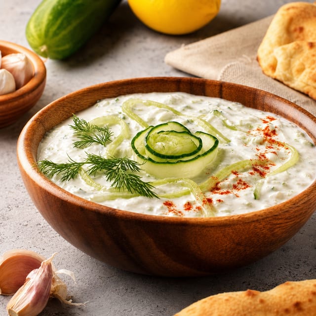 Tzatziki with pita.