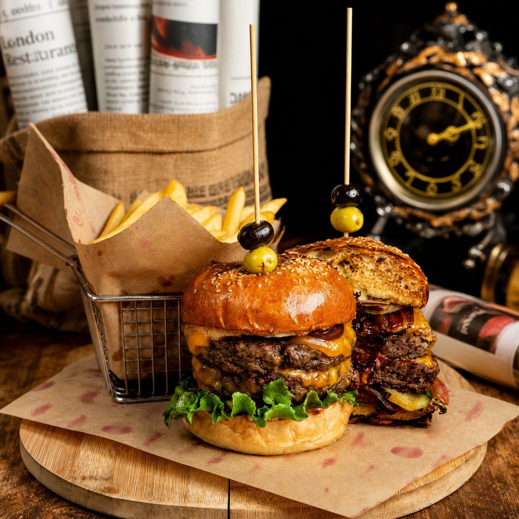 Double Greek Burger.